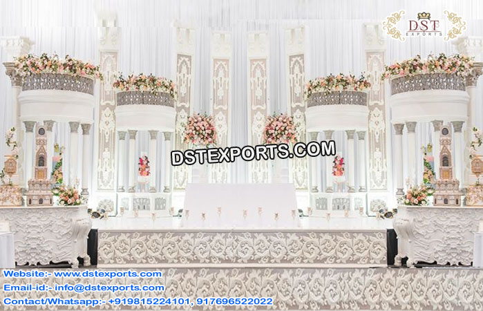 Royal Wedding White Palace Stage Decoration
