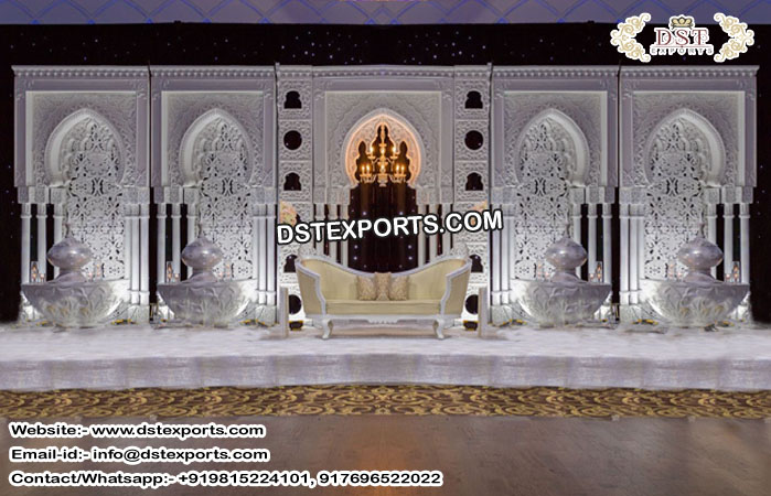 Asian Wedding White 3D Fiber Frame Panels