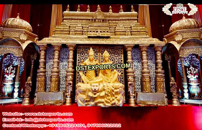 Grand Wedding Golden Manvarai Stage/Mandap