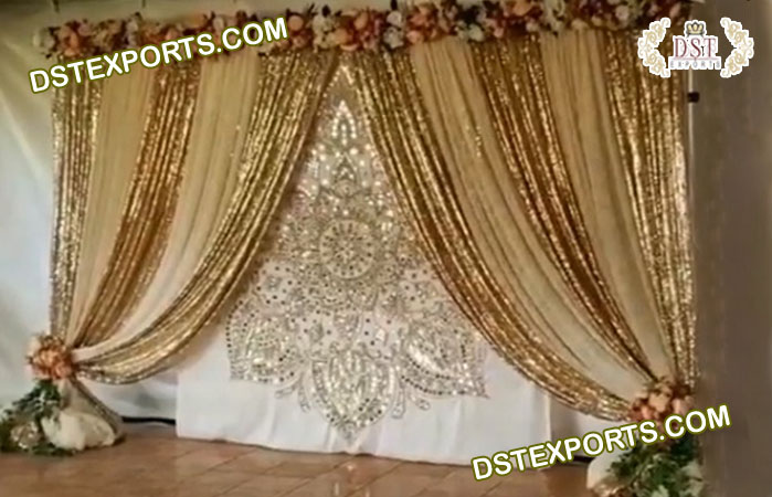 Royal Wedding Heavy Embroidered Backdrop Curtains