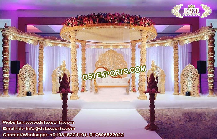 Grand Wooden Wedding Mandap UK