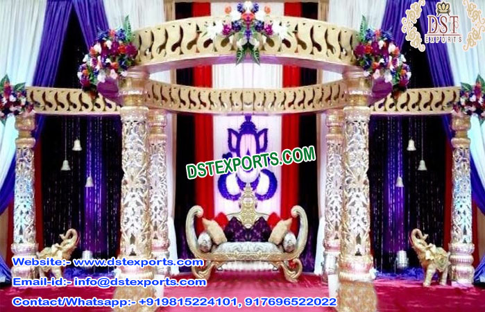 Stylish Wedding White Fiber Mandap France