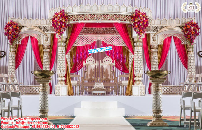 Grand Wedding Fiber Crown Mandap USA