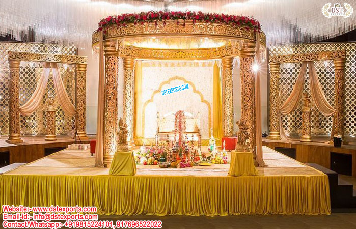 Exclusive Golden Carved Wedding Mandap Germany