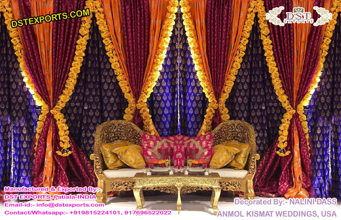 Indian Wedding Zari Work Backdrops