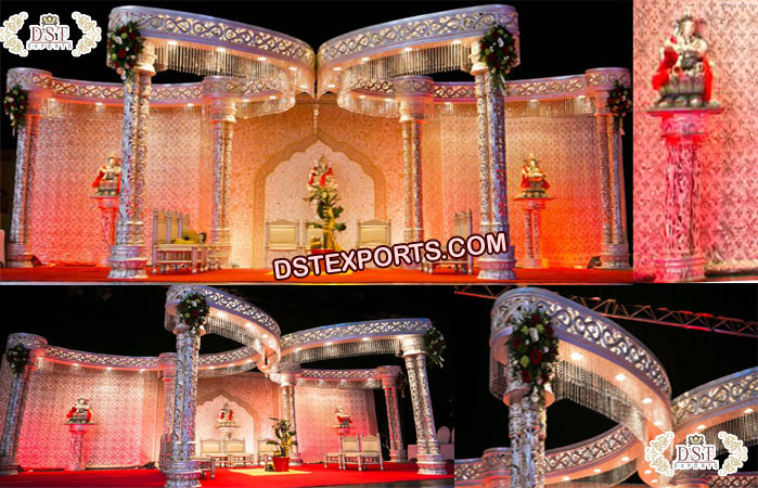 Latest Triple Pillars Butterfly Wedding Mandap