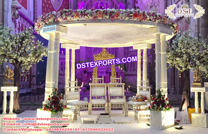Exclusive Wedding Double Pole Fiber Mandap