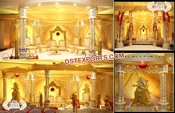 Stylish Wedding Triple Pole Mandap USA