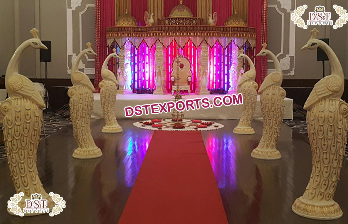 Wedding Aisle Way Fiber Peacocks Decoration