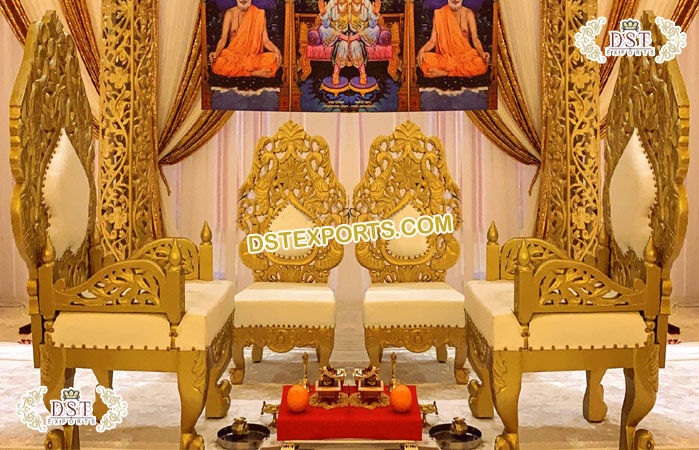 Traditional Wedding Golden Mandap Chairs