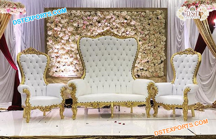 Wedding White High Back Throne Sofa Set