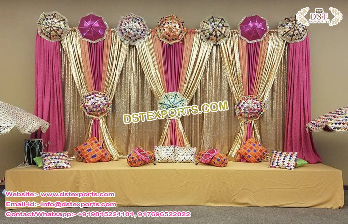 Glossy Wedding Stage Backdrop Curtains
