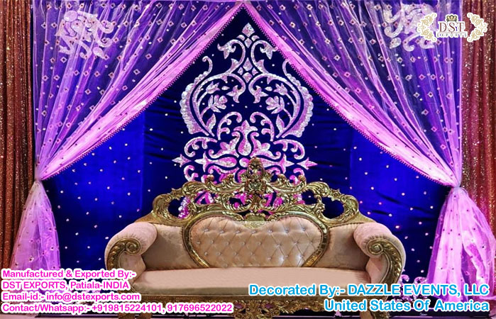 Dazzling Wedding Stage Embroidered Backdrop