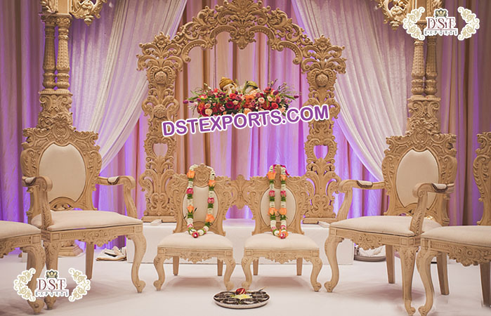 Designer Wedding Mandap Chairs & Wooden Frame