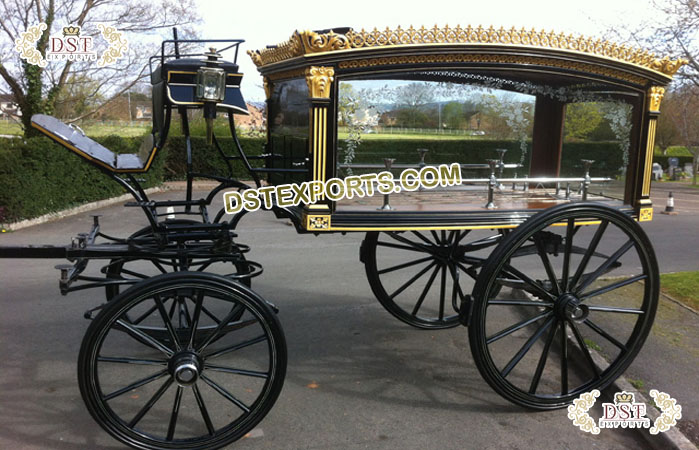 Royal Black Gold Funeral Carriage/Chariot
