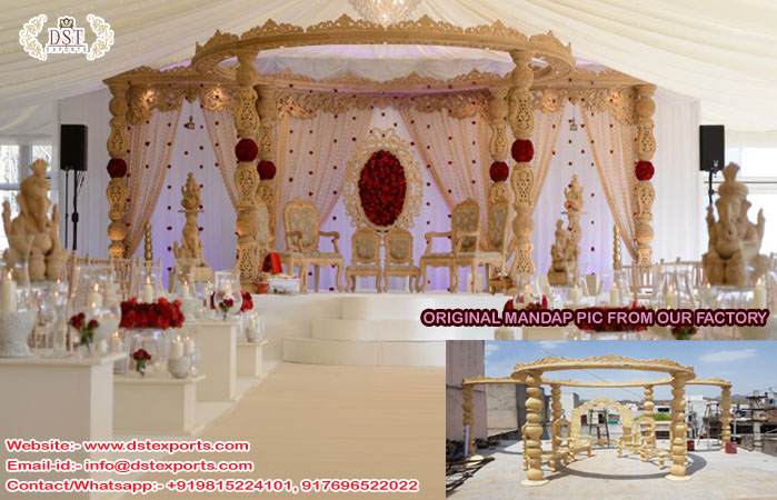 Royal Wedding Wooden Handicraft Mandap UK