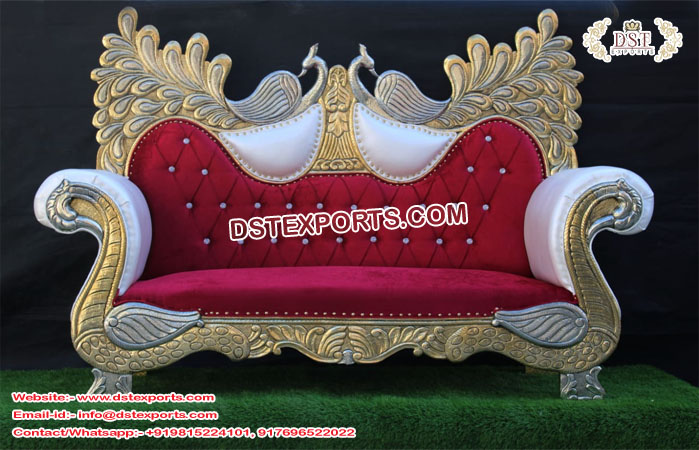 Latest Peacock Design Wedding Love-seat/Sofa