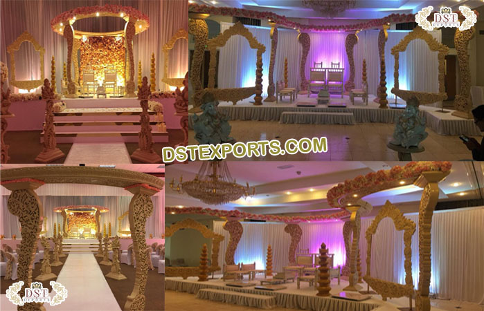 Wedding Wooden Peacock Mandap & Stage UK