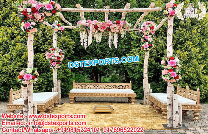 Latest Wedding Gold Plated Mandap Furniture