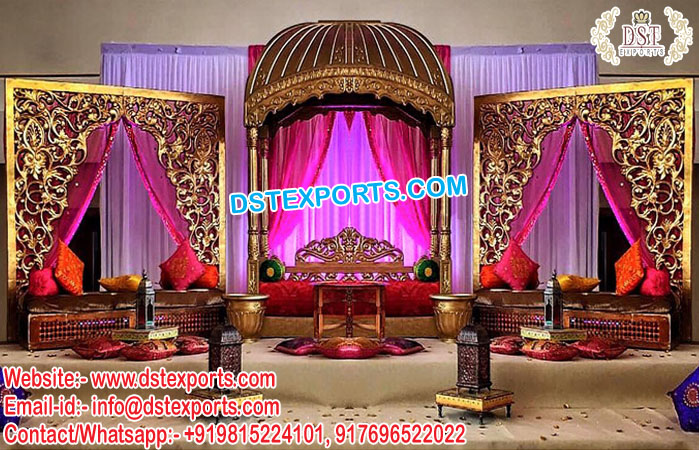Stylish Muslim Wedding Mehndi Stage Decor