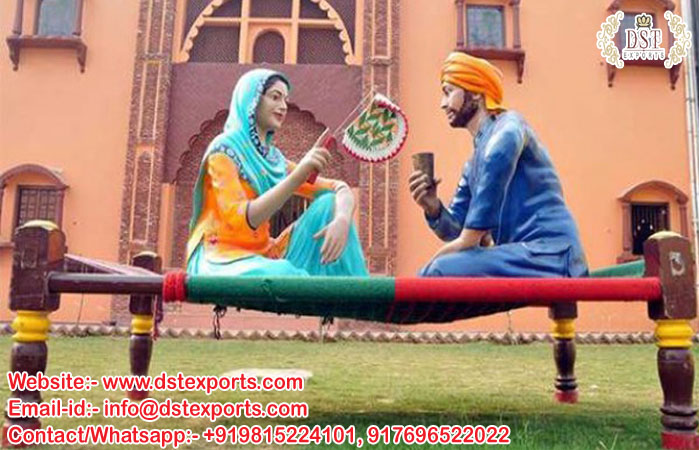 Punjabi Cultural Theme Jatt Jatni Statue