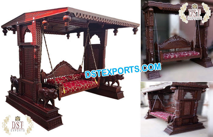 Indian Wooden Handicraft Maharaja Swing