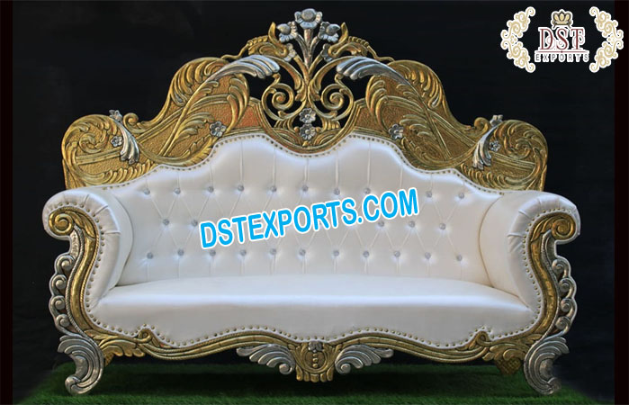 Luxury Wedding White Gold Sofa