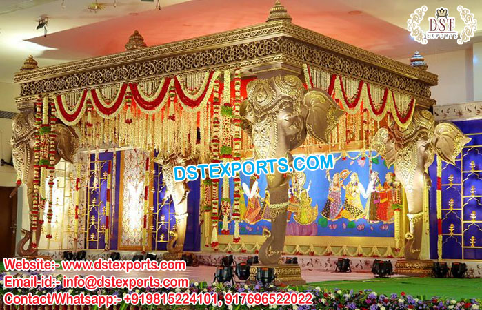 Majestic South Indian Wedding Elephant Mandap