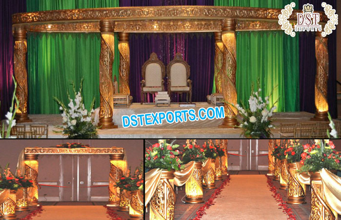 Glorious Look Spiral Crystal Wedding Mandap