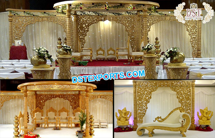 Luxury Wedding Wooden-Carved Mandap Spain