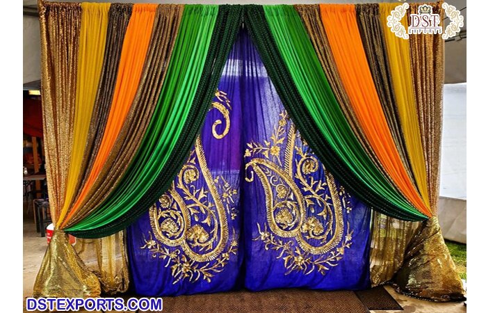 Beautiful Wedding Stage Paisley Backdrop Curtains