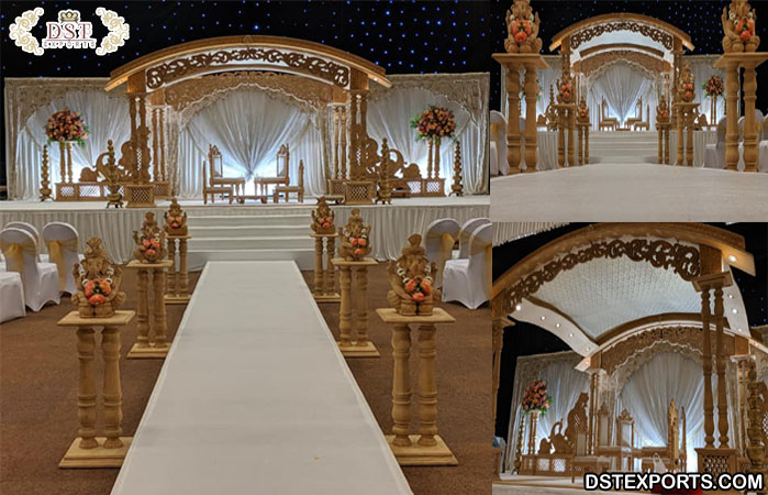 Indian Wedding Wooden Mayura Mandap Set