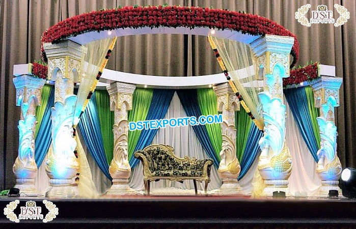 South Indian Wedding Poruwa Decor Mandap