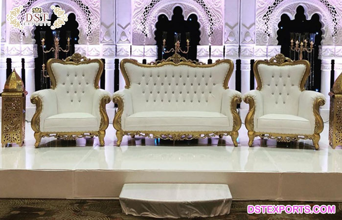 White High Back Throne Wedding Furniture