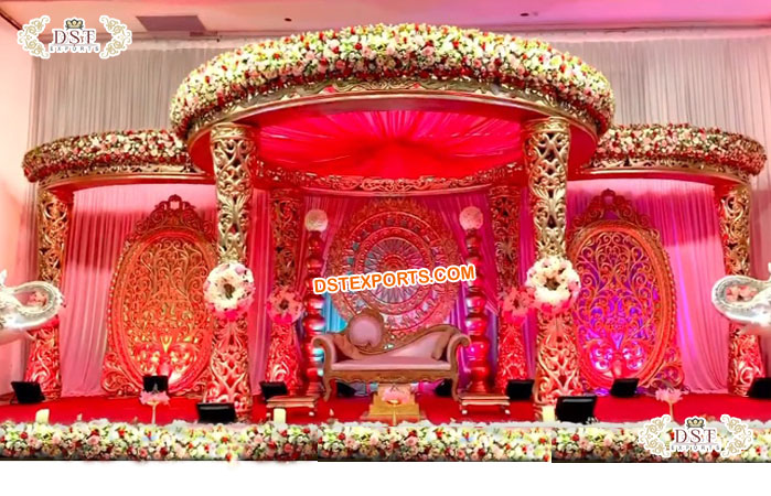 Gold Gazebo Mandap for Indian Weddings