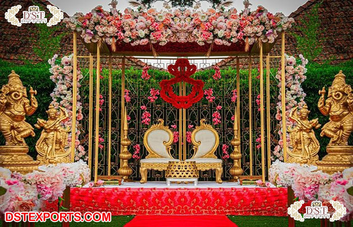 Outdoor Wedding Metal Pillars Mandap/Chuppah