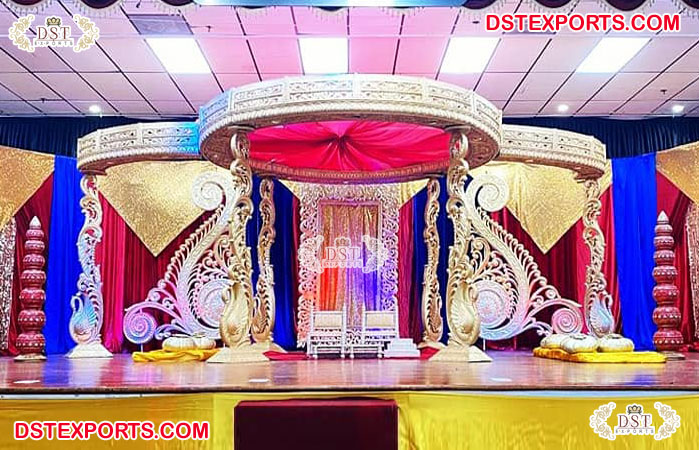 Gujarati Wedding Decor Swan Theme Mandap