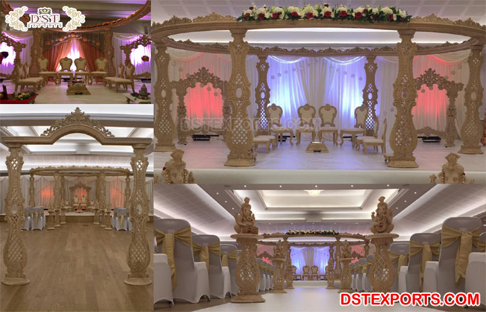 Indian Wedding Wooden Haveli Mandap Decor