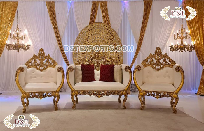 Classic Crown Sofa Set for Wedding Stage