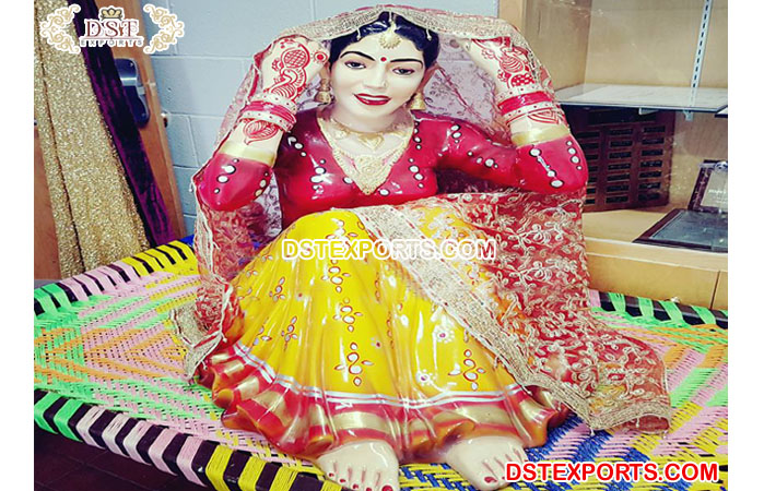 Punjabi Traditional Bridal Lady Fiber Statue
