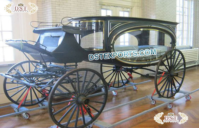 Classic Funeral Carriage in Antique Black