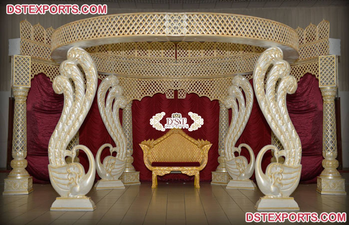 South Indian Wedding Elegant Swan Mandap
