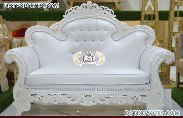 Royal White Wedding Loveseat Throne Sofa