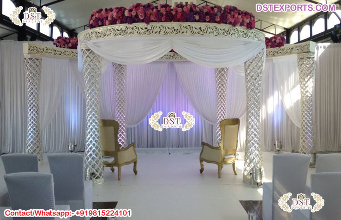 Inspirational White Palazzo Pillar Wedding Mandap