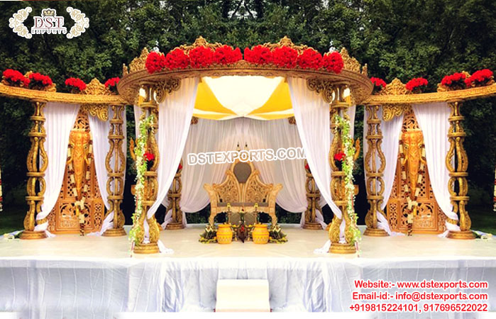 Outdoor Garden Theme Wedding Mandap Decor