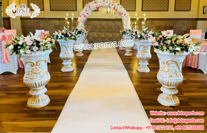 Decorative Fiber Vases for Wedding Walkway