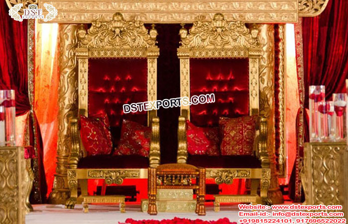 Royal Red Wedding Loveseat Chairs Set