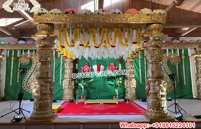 Elegant Elephant FRP Pillars Wedding Mandap