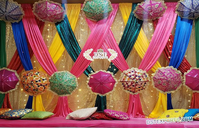 Multicolor Embroidered Umbrellas for Wedding Decor