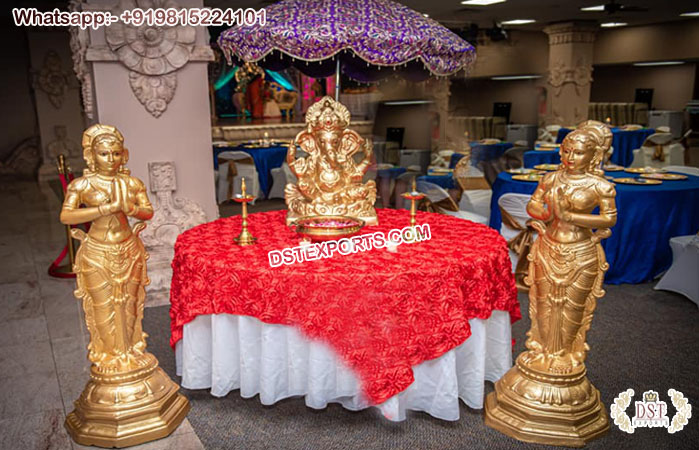 Buy FRP Ganesha With Deep Lady Statue Online